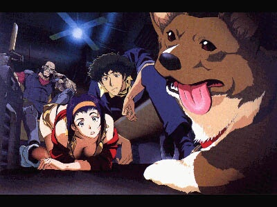 De gauche � droite&nbsp;: Jetblack, Faye, Spike et... le chien !